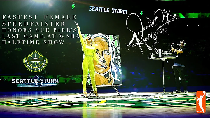 Sue Bird Portrait Painted LIVE at Seattle Storm Ha...