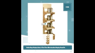 Coffee Bags Display Rack, 4 Tier Floor Merchandise Display Stand Collapsible Shelving Unit