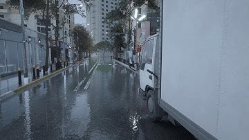 Walking in the rain in a street  | Unreal Engine 5.2#ue5  #unrealengine | Lumen | RayTracing |