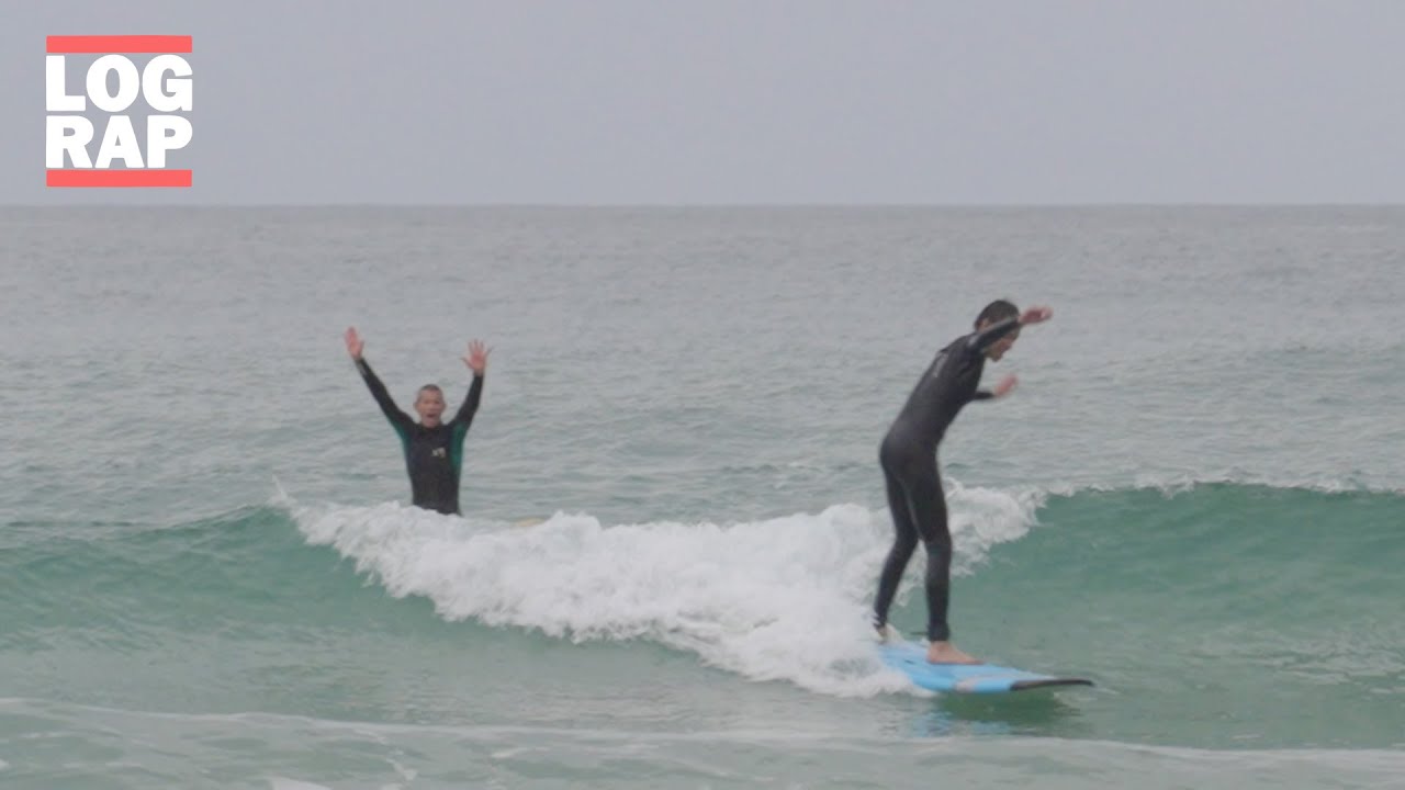 Joel Tudor Teaches Sage To Saddle How To Surf - YouTube