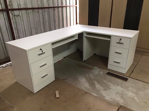 Video Bàn làm việc hình chữ L gỗ MDF GHTop-5187 - YouTube
