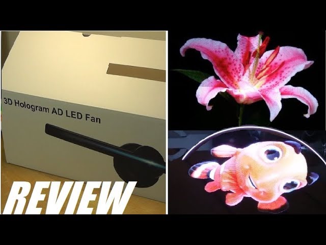  ASHATA 3D Hologram Fan WiFi Projector, 720 LEDs 3D Holographic  Advertising Machine, Support Mobile App/Computer/Card Insertion/WiFi, 4  Leaves Naked Eye 3D Holofan Projector(US) : Electronics