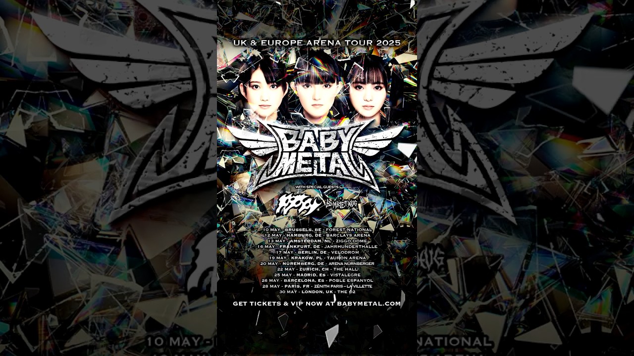 BABYMETAL UK & EUROPE ARENA TOUR 2025 - Trailer #shorts - YouTube