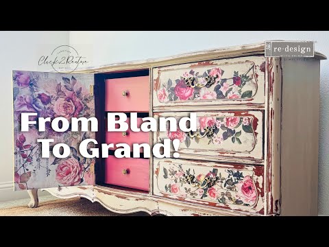 French Provincial Dresser Makeover | Ombre Decoupage & Luxury Furniture DIY Using Redesign Transfers