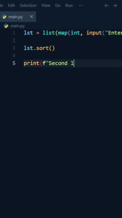 Find 2nd largest number in python #python #learnpython #programming ...