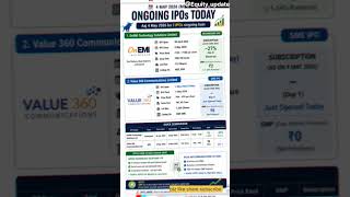 Today IPO may 2026 Onemi Technology Solutions Limited IPOValue 360 Communications Limited SME IPO