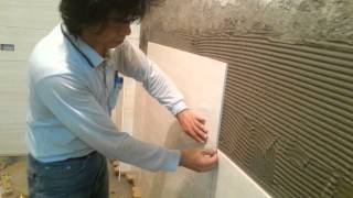 Tile Installation on Brick Wall Process, Part 1