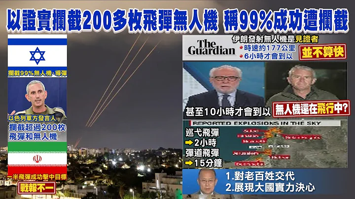 【每日必看】以证实拦截200多枚飞弹无人机 称99%成功遭拦截｜伊朗空袭以色列 川普批拜登"懦弱":必须我来当总统 20240414 - 天天要闻