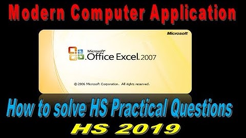 HS 2019 Practical Question solve | Excel | Part 1