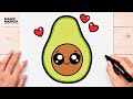 How to Draw a Cute Kawaii Avocado ???????? | Easy Cute Digital Illustration