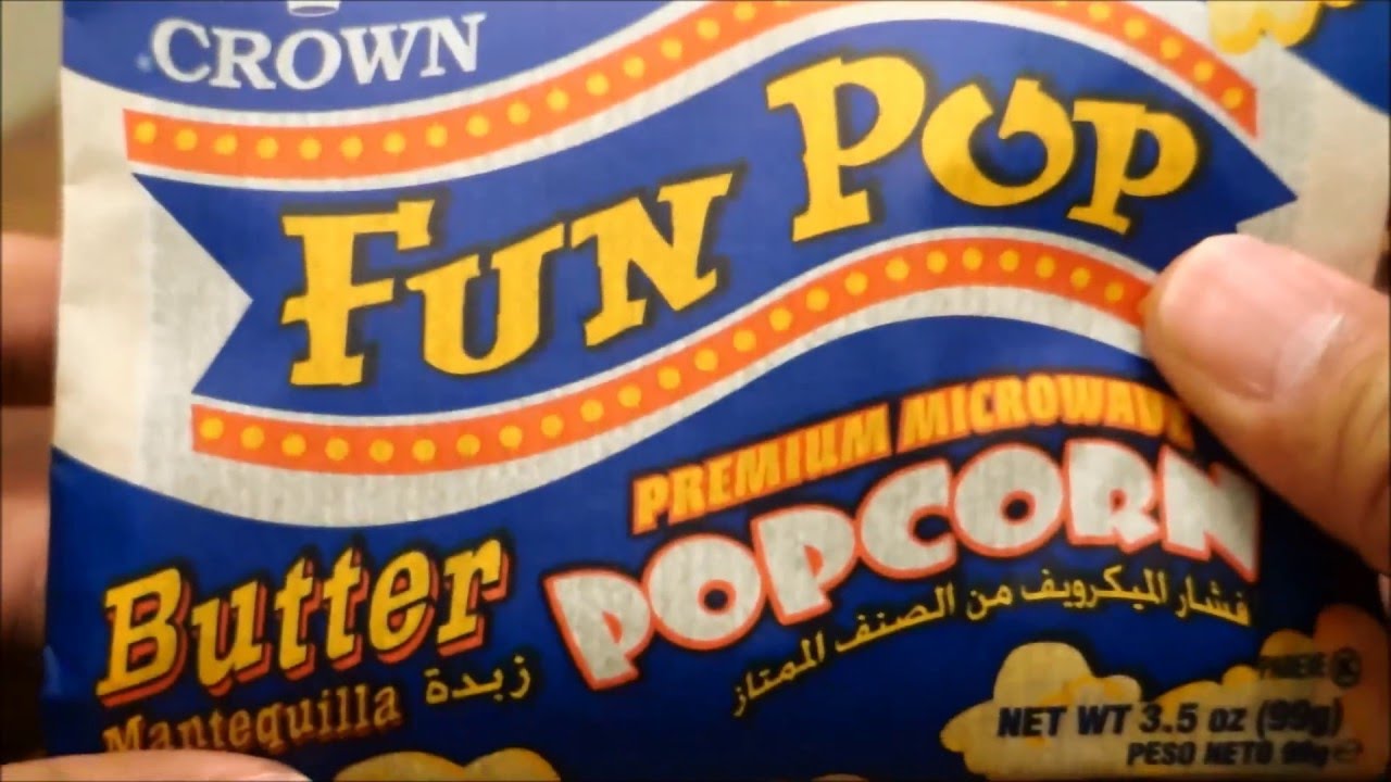 CROWN : FUN POP PREMIUM MICROWAVE Butter POPCORN - YouTube