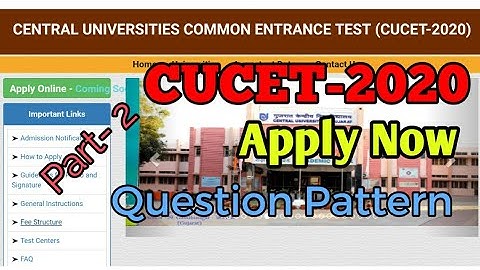 CUCET-2020 || APPLY NOW⏰||