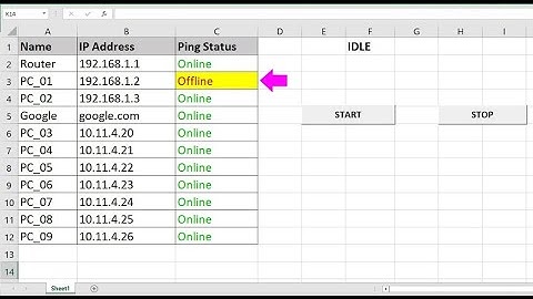 How to create Ping monitoring Using Microsoft Excel