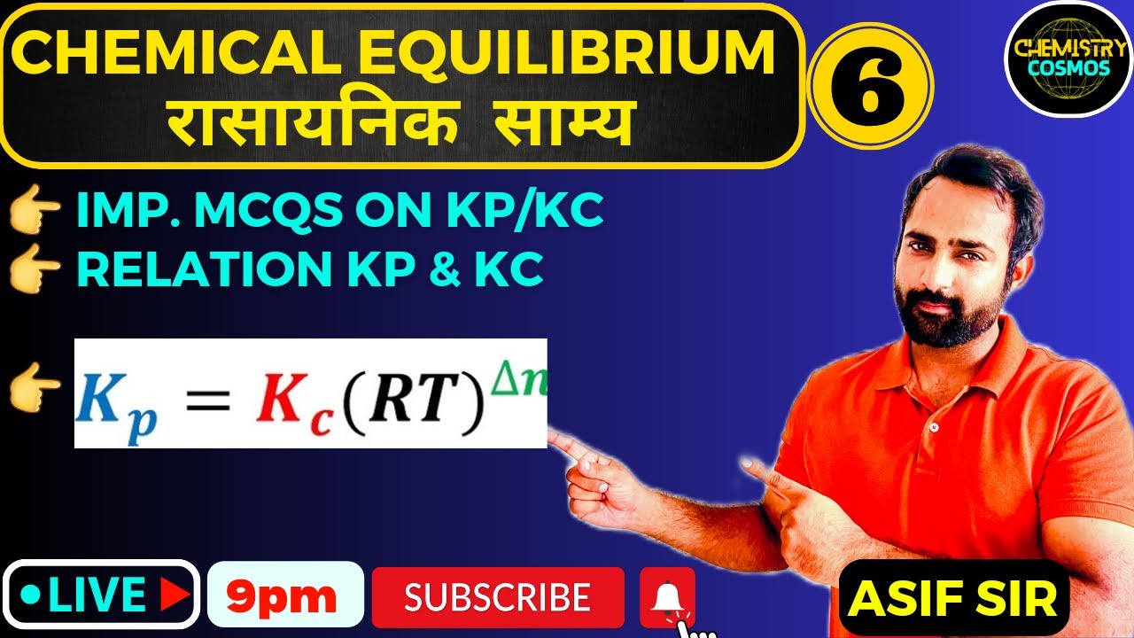 Relation between kp and kc chemical equilibrium class 11 youtube