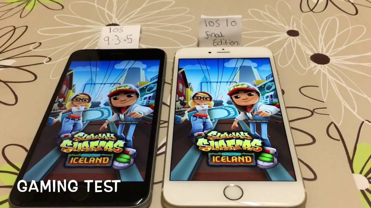 IPhone 6s Plus ( Gold Master) IOS 10 vs 9.3.5