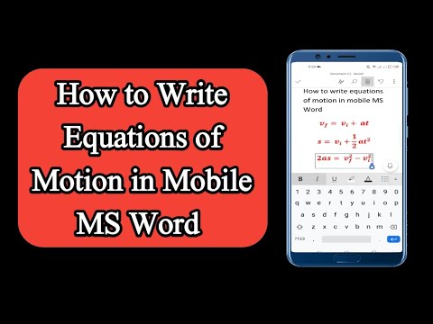 How to write equations of motion in mobile MS Word || best maths typing Android keyboard