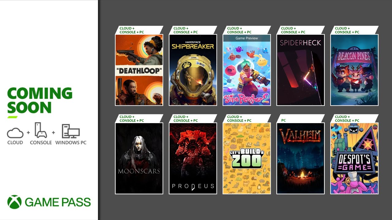 Chegando no Xbox Game Pass: Deathloop, Slime Rancher 2, Valheim