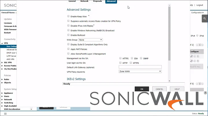 SonicWall: How to Build an IPSec Tunnel on a SonicWall Firewall