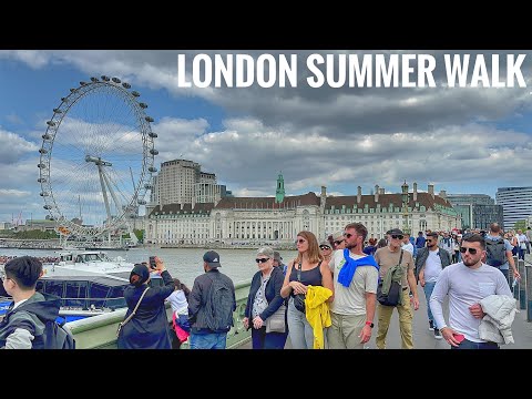 London City Tour 2023 | 4K HDR Virtual Walking Tour around the City | London Summer Walk 2023