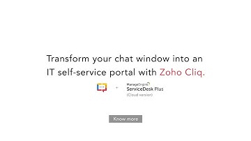 ServiceDesk Plus Cloud integrates with Zoho Cliq(ARCHIVED)