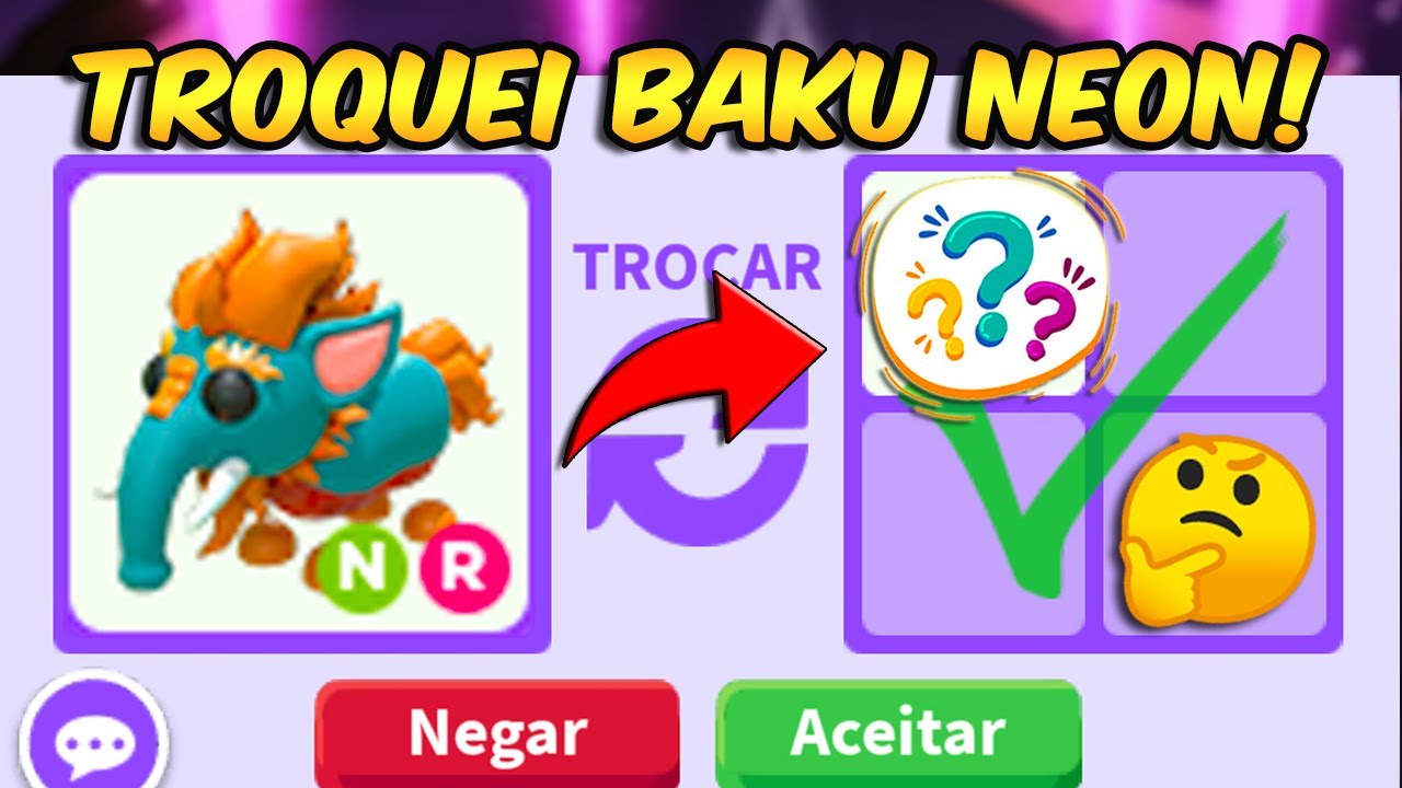 TROQUEI MINHA RÃ MEGA NEON NO ADOPT ME - Roblox 