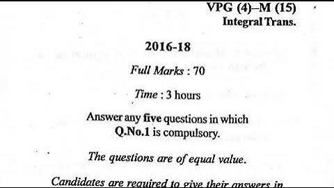 VBU/BBMKU PG MSC SEM-4 MATH(H) PAPER-15 INTEGRAL TRANSFORM (I.T) #previousyearquestions #VBU