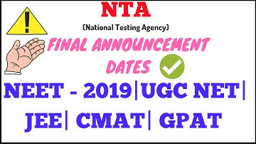 NTA Final Announcement Of Exam Dates For NEET 2019 || Important Dates || Exam Mode