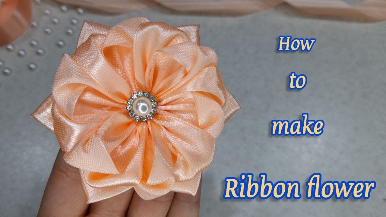 DIY | How to make ribbon flower | ribbon flower craft - YouTube