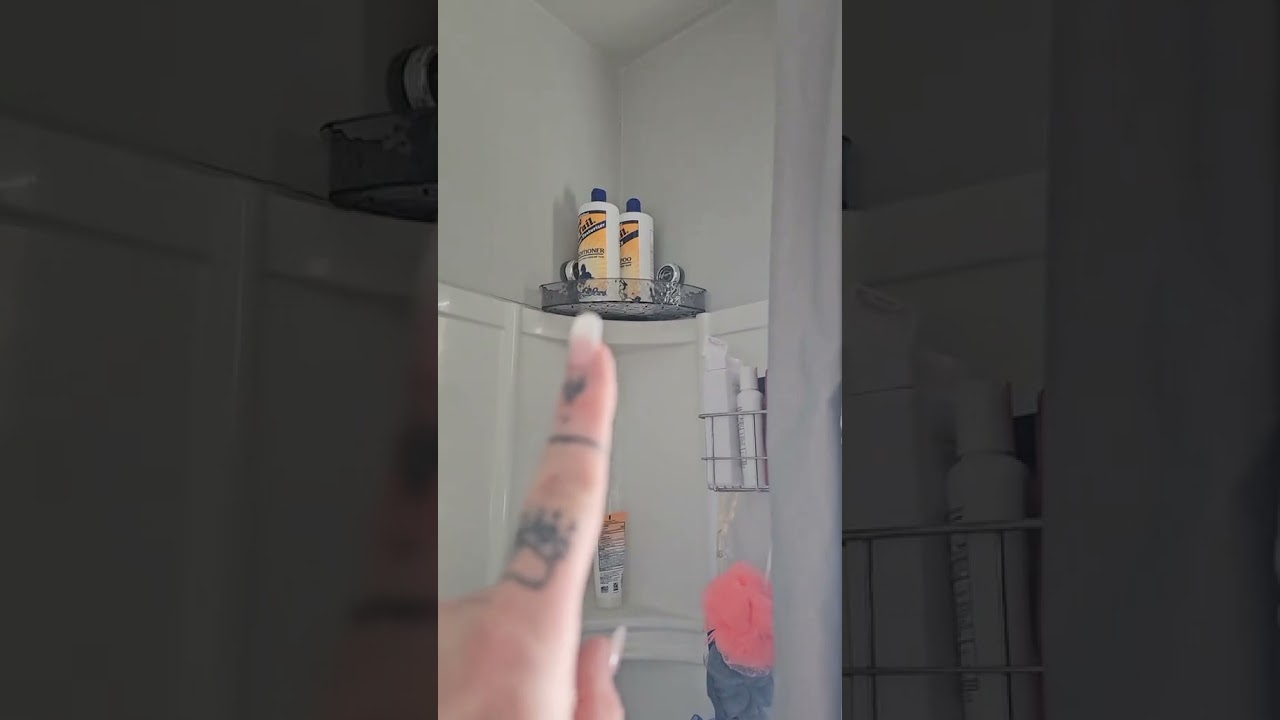 Organize your shower with our Corner Shower Caddy — easy install, strong hold!