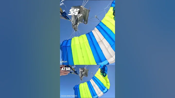 Parachustist gets caught on plane wing and survives