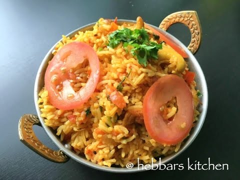 tomato rice | tomato bath | south indian tomato rice recipe | Hebbar | Hebbars Kitchen