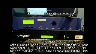 NC USED IPAWS/CAP FOR THIS!? (NO HEADERS) - NC Required Monthly Test (02/12/2022) - EAS #22