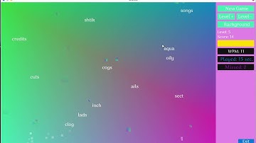 Ruby2D Typing Game (tell me if you want the code)