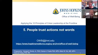 Applying the 10 Principles of Crisis Leadership at the Frontline: 5- People trust actions not words