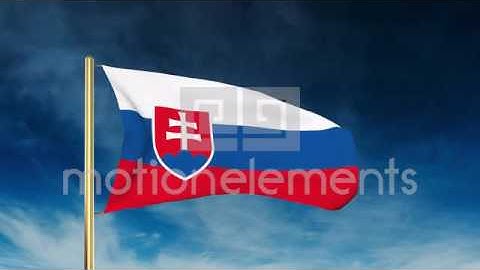 Slovakia Flag Slider Style. Waving In The Wind With Cloud Background Animation Stock Animation