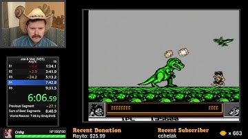 Joe & Mac NES speedrun  in 8:40 by Arcus