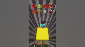 MINECRAFT: FALL DAMAGE VS BLOCKS! 😍 (AXEL F) #minecraft #shorts