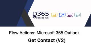 Microsoft 365 Outlook Actions: Get Contact V2
