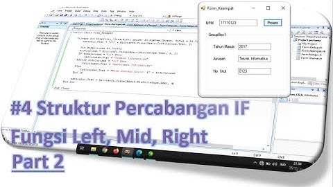 #4 Fungsi Mid Left Right | Visual Studio 2008