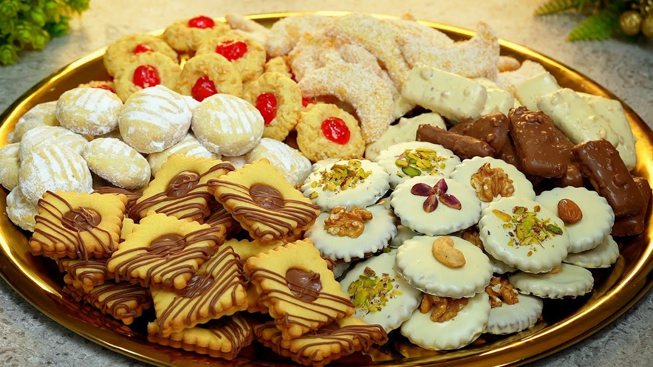 6 انواع من حلويات العيد بعجينة واحدة ✨ سهل وبكمية وفيرة افكار لذيذة