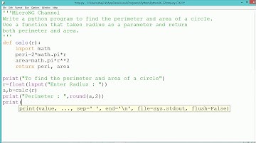 Python Program - Perimeter and Area of a Circle