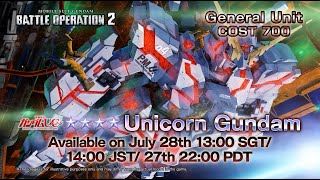 MOBILE SUIT GUNDAM BATTLE OPERATION 2 – Unicorn Gundam PV