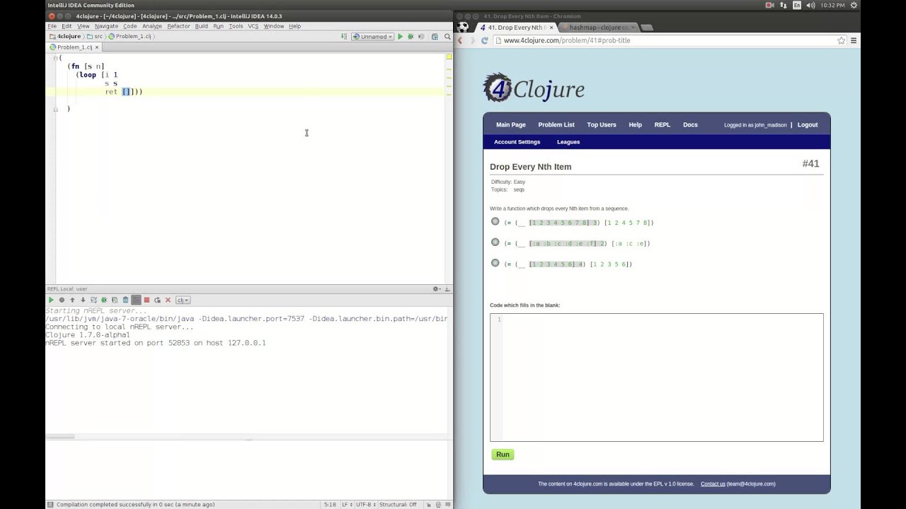 4Clojure Solution to Problem 41
