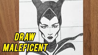 How to Draw Maleficent | Disney Villain Drawing Tutorial #Maleficent #DisneyVillain #DrawingTutorial