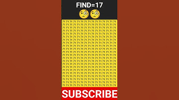 FIND=17 #quiz #challenge #illusion #quiztime #puzzle #mathematics #find #gkquiz #ढूंढो #paheliyan