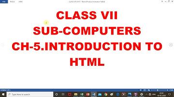 class 7th chapter 5 computer introduction to HTML