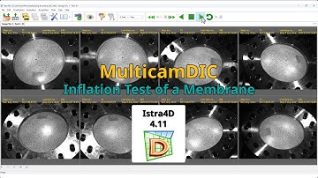 Inflation test of a membrane with an 8-cam MulticamDIC system in Istra4D V4.11