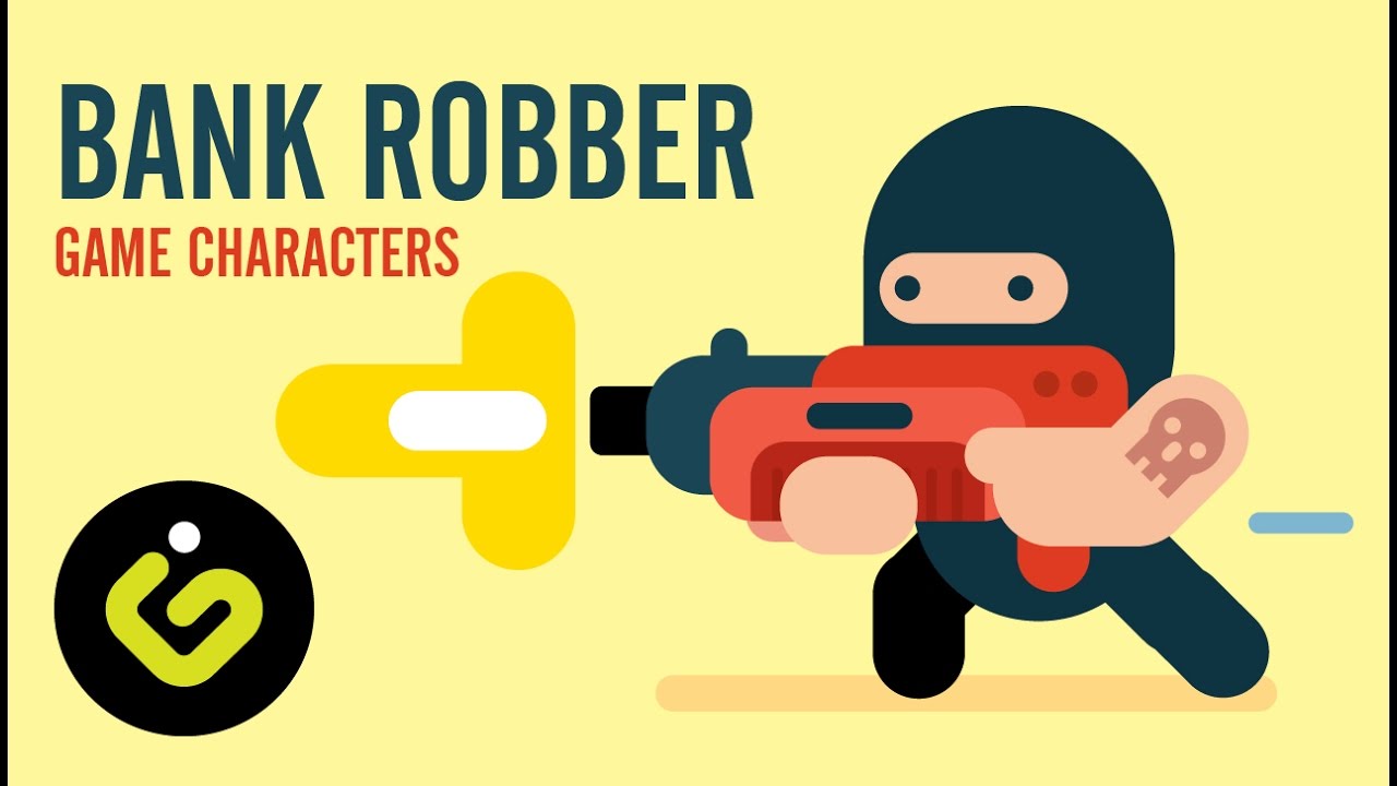 How to draw Game Character, Bank Robber, Speed Drawing ...