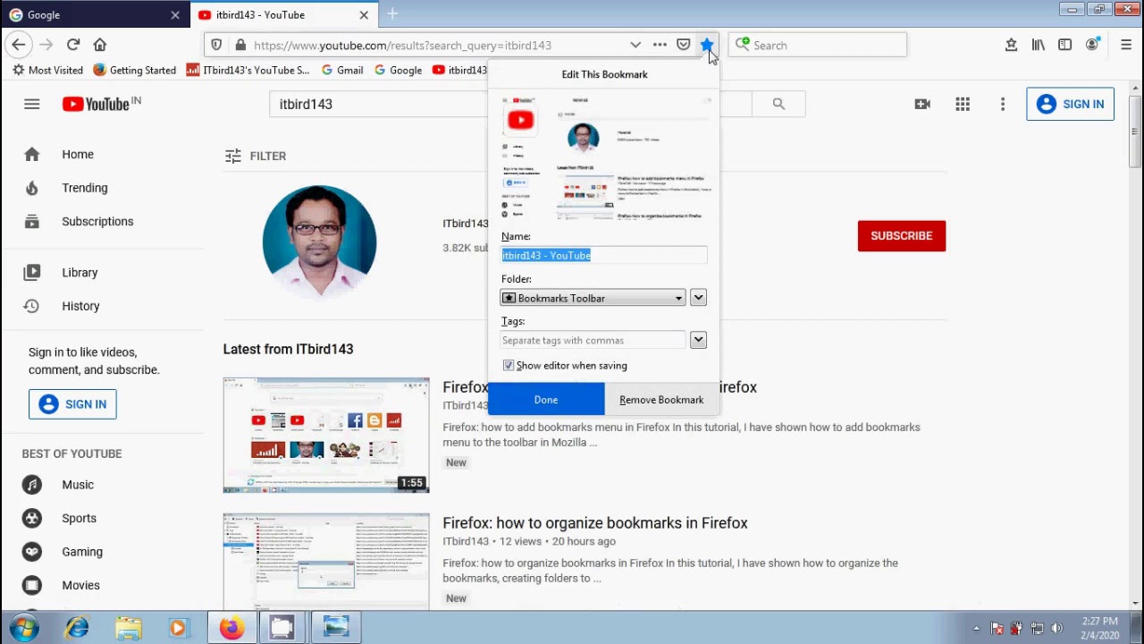 Firefox How To Turn On Or Enable Bookmarks Toolbar In Firefox YouTube