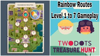 Two Dots Rainbow Routes Level  1 to 7 Gameplay (no boosters used